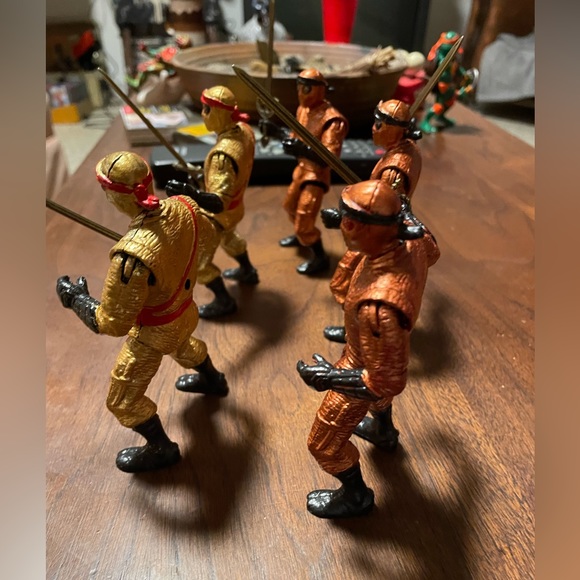 🩸5 Gold & Copper Foot Soldiers TMNT Teenage Mutant Ninja Turtles Action Figures - Picture 2 of 3